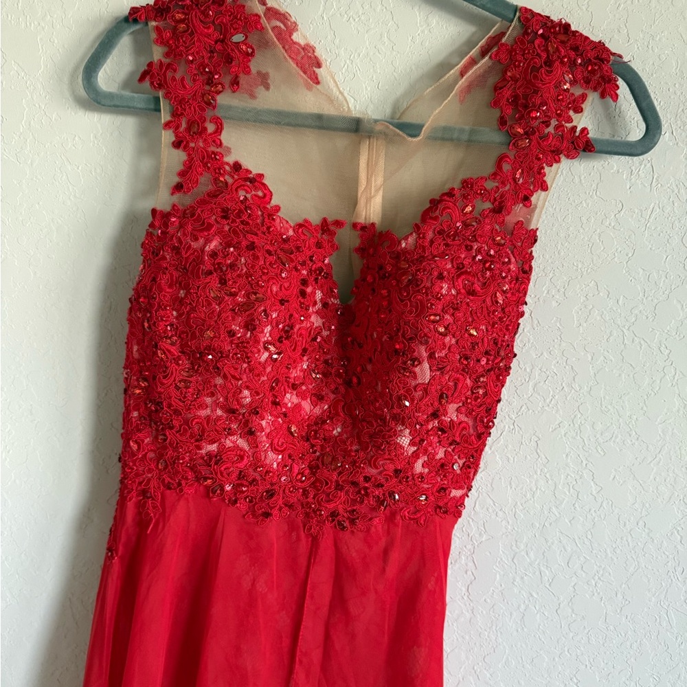 Cinderella Red Floral Lace Dress